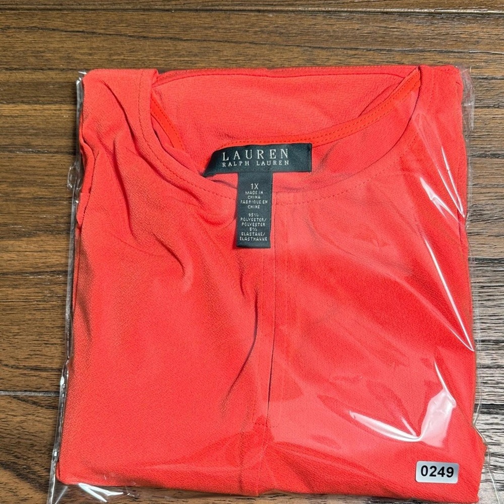 Lauren by Ralph‎ Lauren Bold Orange Women's 1X Top - Picture 4 of 4